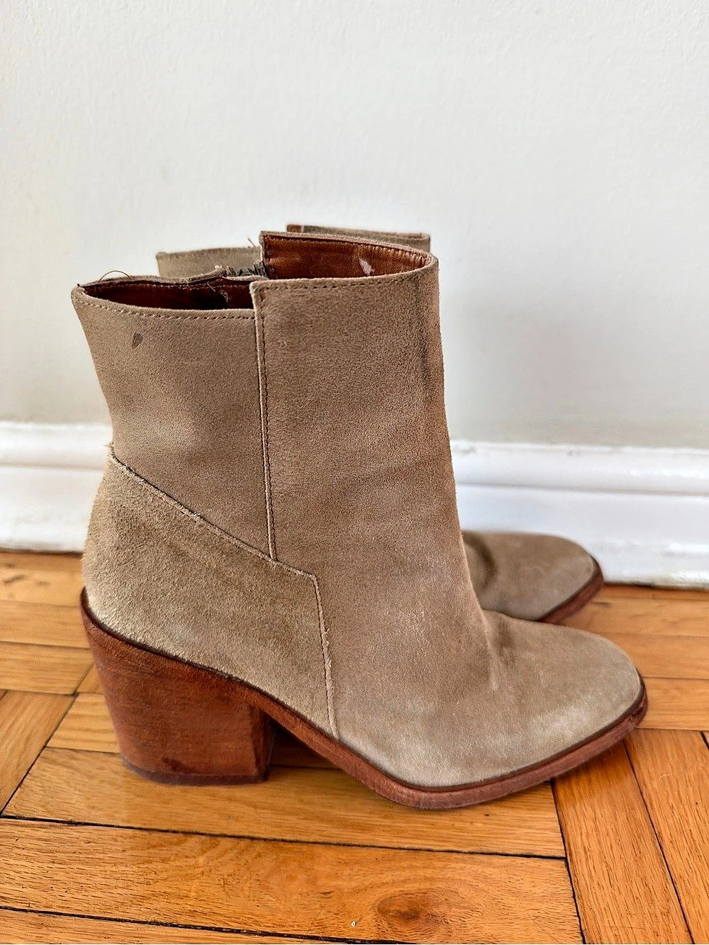 Suede Ankle Boots in Brown